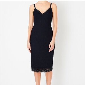 Black Lace Midi Slip Dress